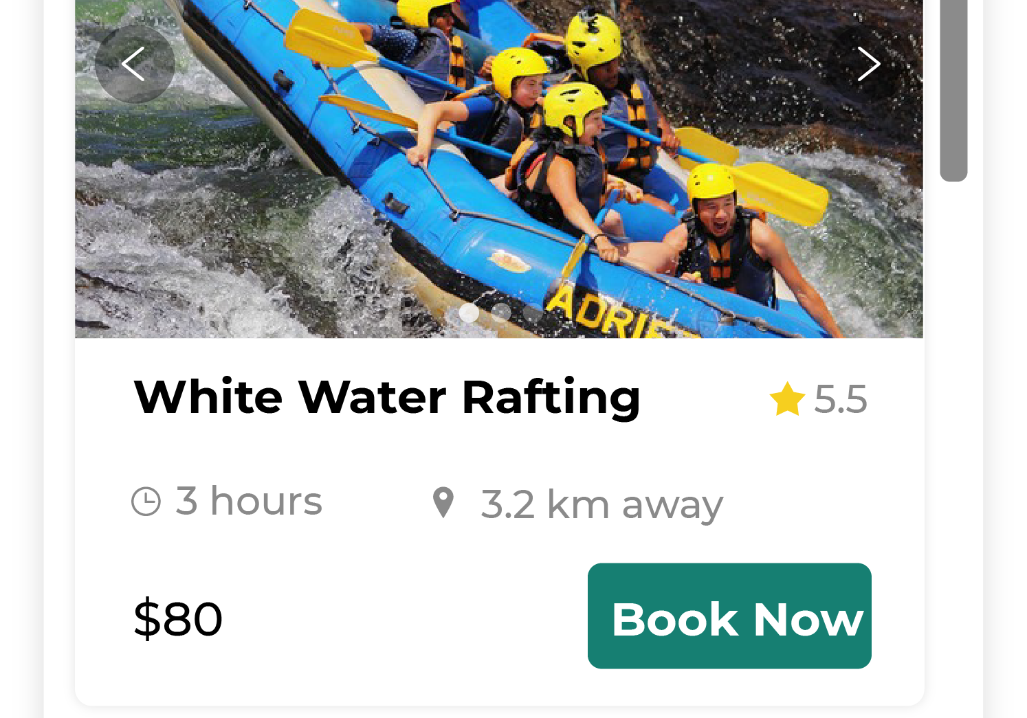 Destinely widget booking interface